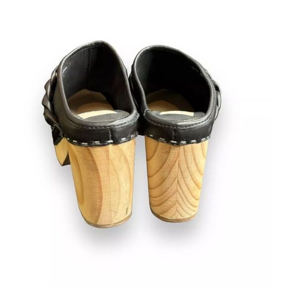Dolce Vita Hila Womens Black Leather Block Heel Clogs Closed Toe Rope Sz 7.5 - Picture 4 of 8